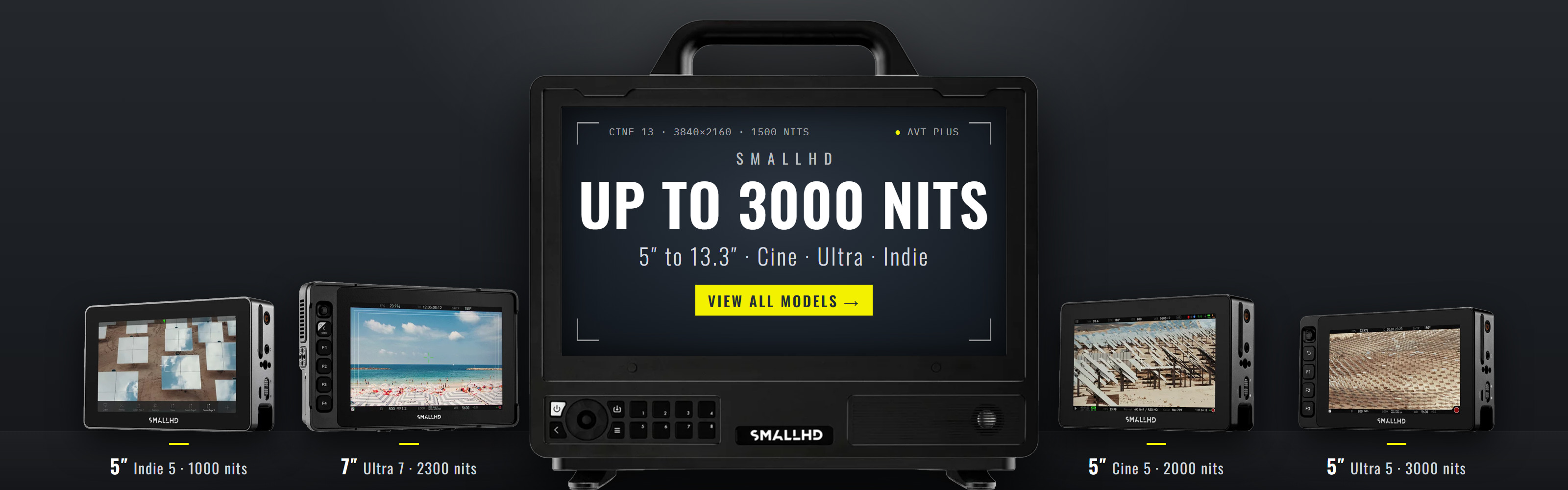 SmallHD monitors from 5 to 13.3 inches - Cine, Ultra and Indie