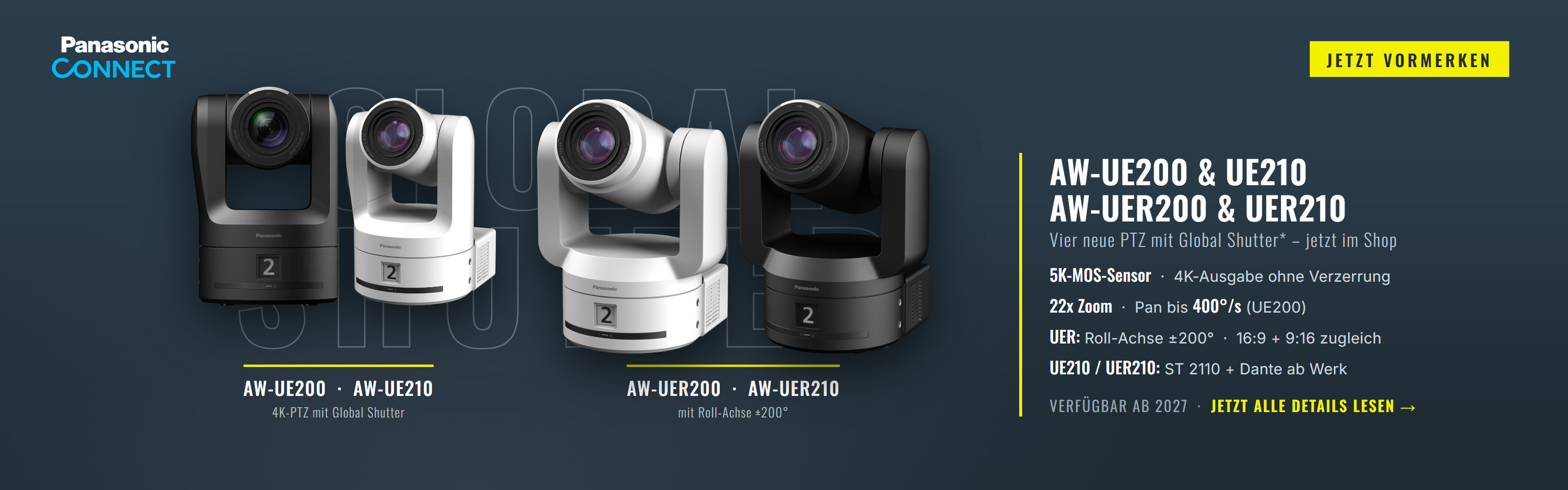 Panasonic AW-UE200 und AW-UE210 – erste PTZ-Kameras mit Global Shutter