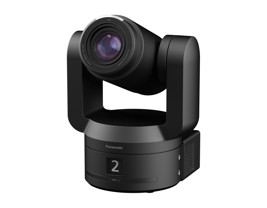 Panasonic AW-UER200/UER210 Roll-PTZ-Kamera, Schwarz, Schrägansicht
