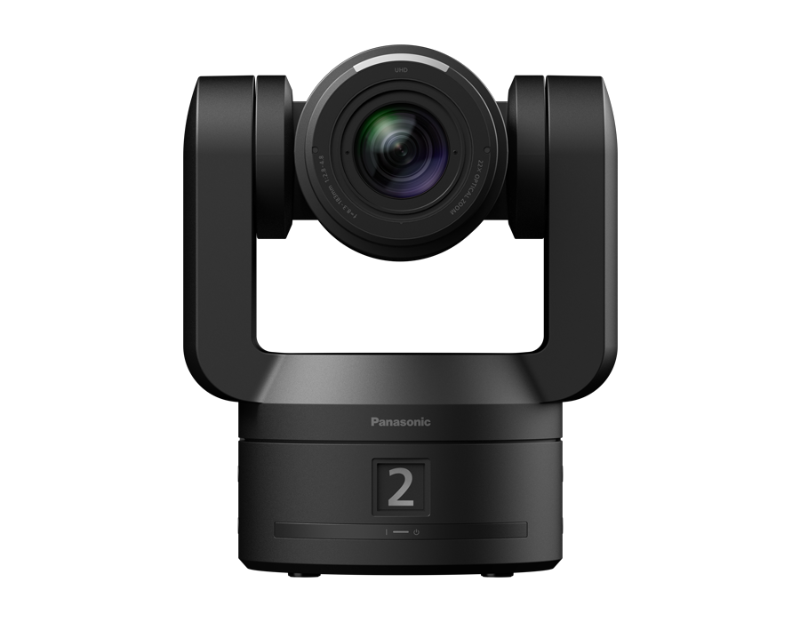 Panasonic AW-UER200/UER210 Roll-PTZ-Kamera, Schwarz, Frontansicht