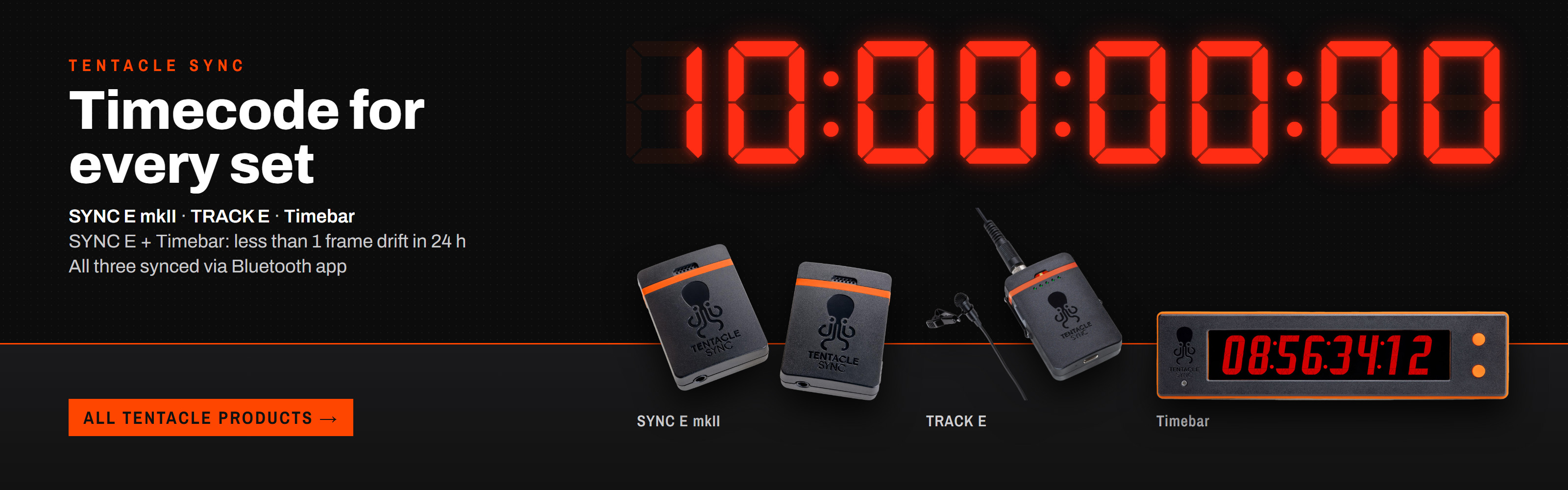 Tentacle Sync - timecode with SYNC E mkII, TRACK E and Timebar